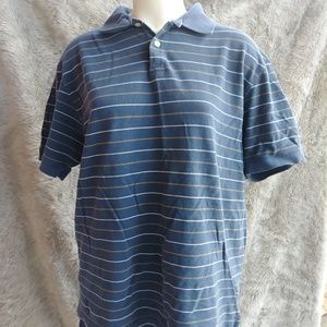4 for $20 Men's Dark Blue Striped Polo